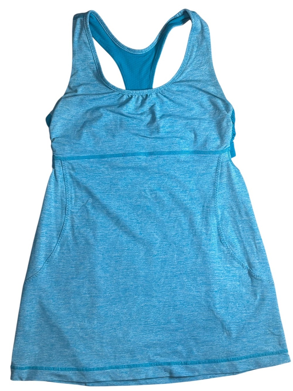 Lululemon Turbo Tank Size 4 Blue Built In Bra Racerback Workout Top